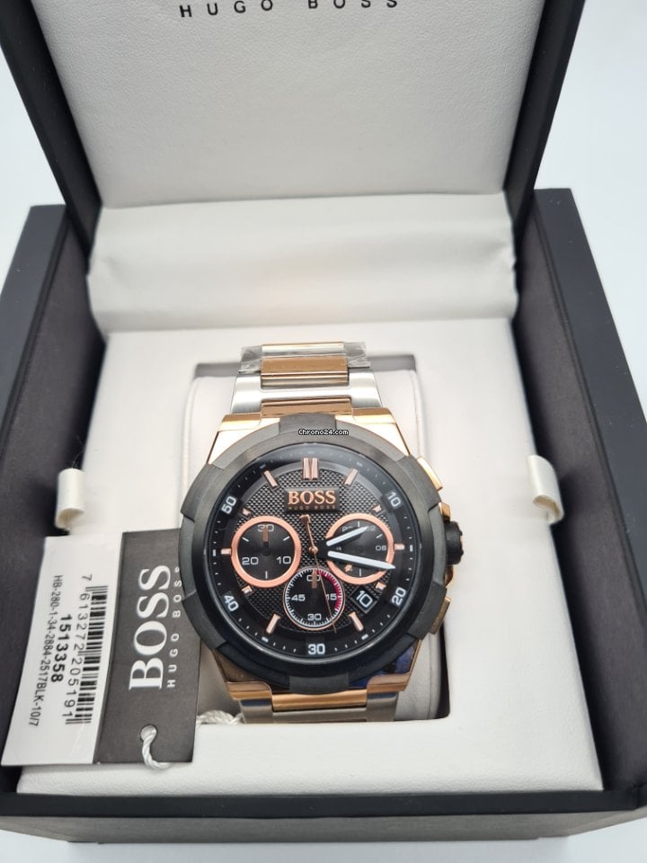 Hugo Boss Supernova Black Dial Two Tone Steel Strap Watch for Men - 1513358 Buy Now By Hugo Boss