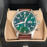 IWC Pilot's Watch Chronograph Edition Racing Green 43mm Green Dial Brown Leather Strap Watch for Men - IW377726 Buy Now By IWC