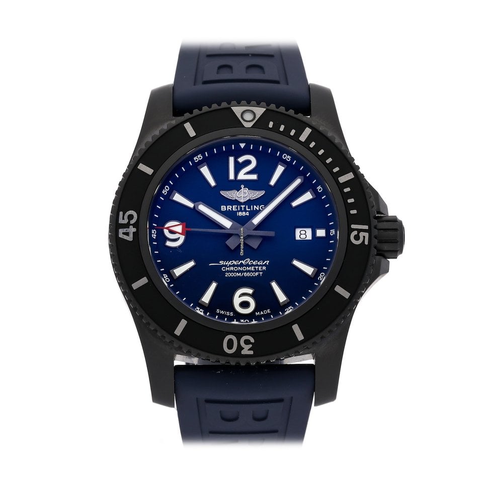 Breitling Superocean Automatic 46mm Blue Dial Blue Rubber Strap Watch for Men - M17368D71C1S1 Buy Now By Breitling
