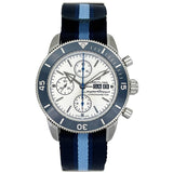 Breitling Superocean Heritage Chronograph 44 Ocean Conservancy Silver Dial Two Tone NATO Strap Watch for Men - A133131A1G1W1 Buy Now By Breitling