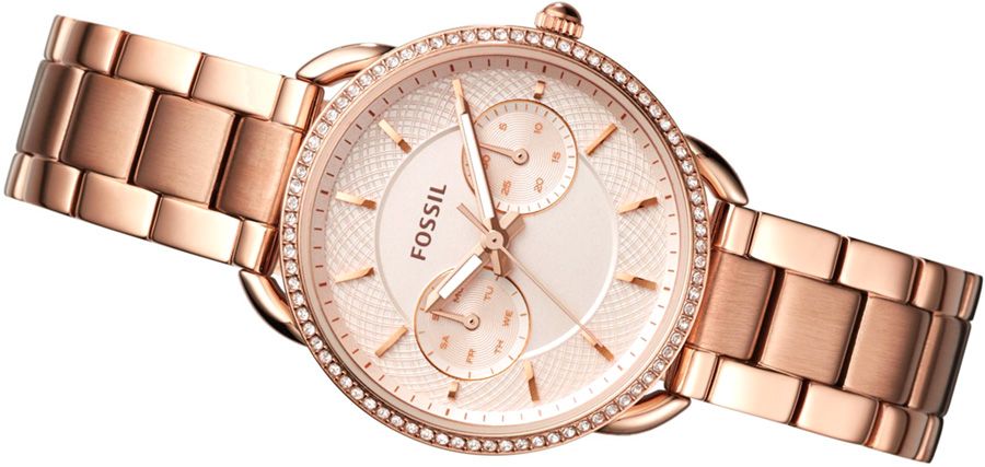 Fossil Tailor Rose Gold Dial Rose Gold Steel Strap Watch for Women - ES4264 Buy Now By Fossil