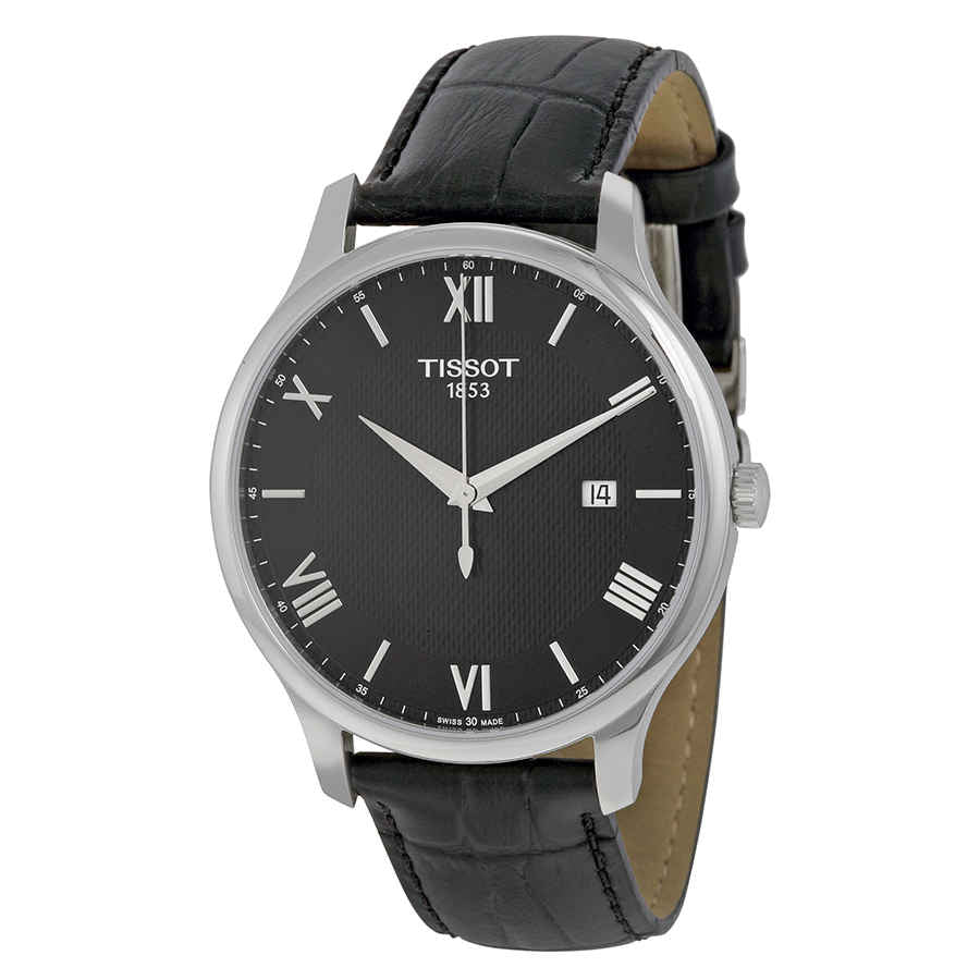 Tissot T Classic Tradition Quartz Black Dial Black Leather Strap Watch For Men - T063.610.16.058.00 Buy Now By Tissot