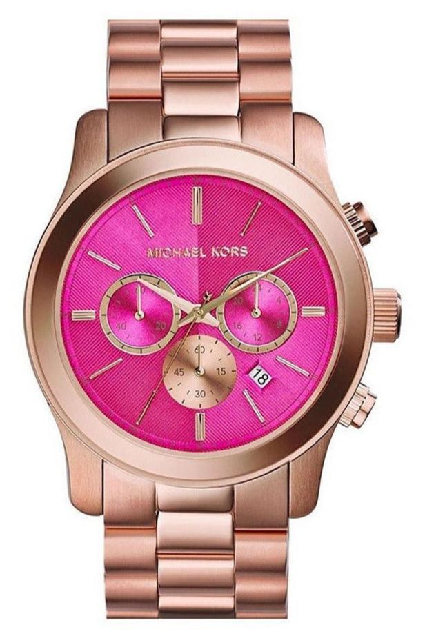 Michael Kors Runway Pink Dial Rose Gold Steel Strap Watch for Women - MK5931 Buy Now By Michael Kors