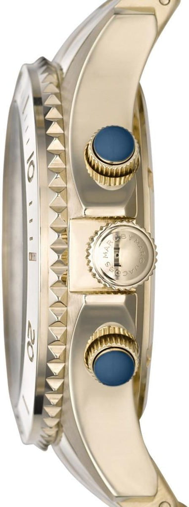 Marc Jacobs Rock Metal Chronograph Gold Dial Gold Steel Strap Watch for Men - MBM3158 Buy Now By Marc Jacobs