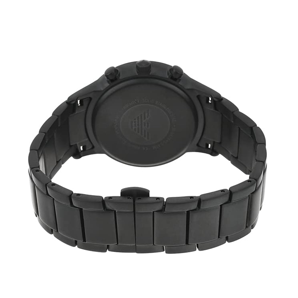 Emporio Armani Renato Chronograph Mother of Pearl Black Dial Black Steel Strap Watch For Men - AR11275 Buy Now By Emporio Armani