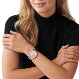 Michael Kors Ritz Analog Crystals Silver Dial Rose Gold Steel Strap Watch for Women - MK6863 Buy Now By Michael Kors
