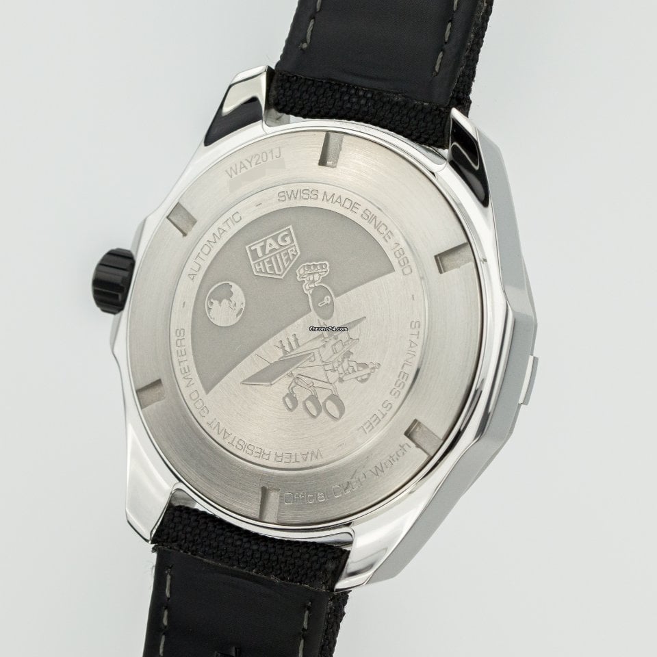 Tag Heuer Aquaracer Calibre 5 Moon Black Dial Black Nylon Strap Watch for Men - WAY201J.FC6370 Buy Now By Tag Heuer