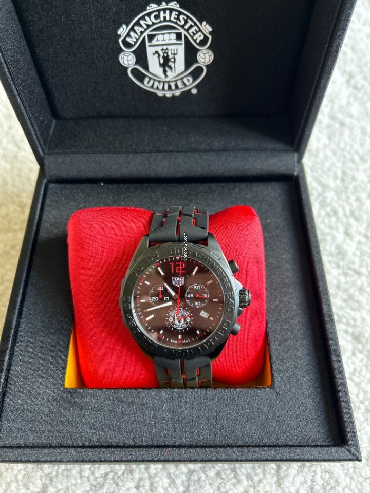 Tag Heuer Formula 1 Manchester United Limited Edition Black Dial Black & Red Rubber Strap Watch for Men - CAZ101J.FT8027 Buy Now By Tag Heuer