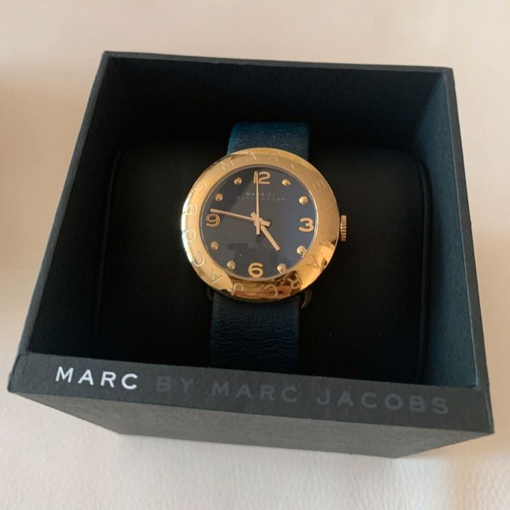 Marc Jacobs Blade Blue Dial Blue Leather Strap Watch for Women - MBM1224 Buy Now By Marc Jacobs