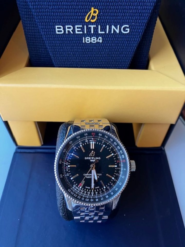 Breitling Navitimer Automatic 41mm Black Dial Silver Steel Strap Watch for Men - A17326241B1A1 Buy Now By Breitling