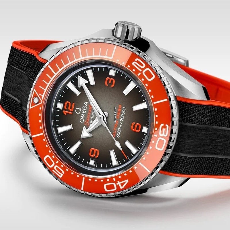 Omega Seamaster Planet Ocean 6000M Co Axial Master Chronograph Black Dial Black Rubber Strap Watch for Men - 21532462106001 Buy Now By Omega