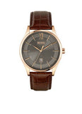 Hugo Boss Ambassador Grey Dial Brown Leather Strap Watch for Men - 1513387 Buy Now By Hugo Boss