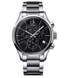 Calvin Klein Post Minimal Chronograph Black Dial Silver Steel Strap Watch for Men - K7627161 Buy Now By Calvin Klein