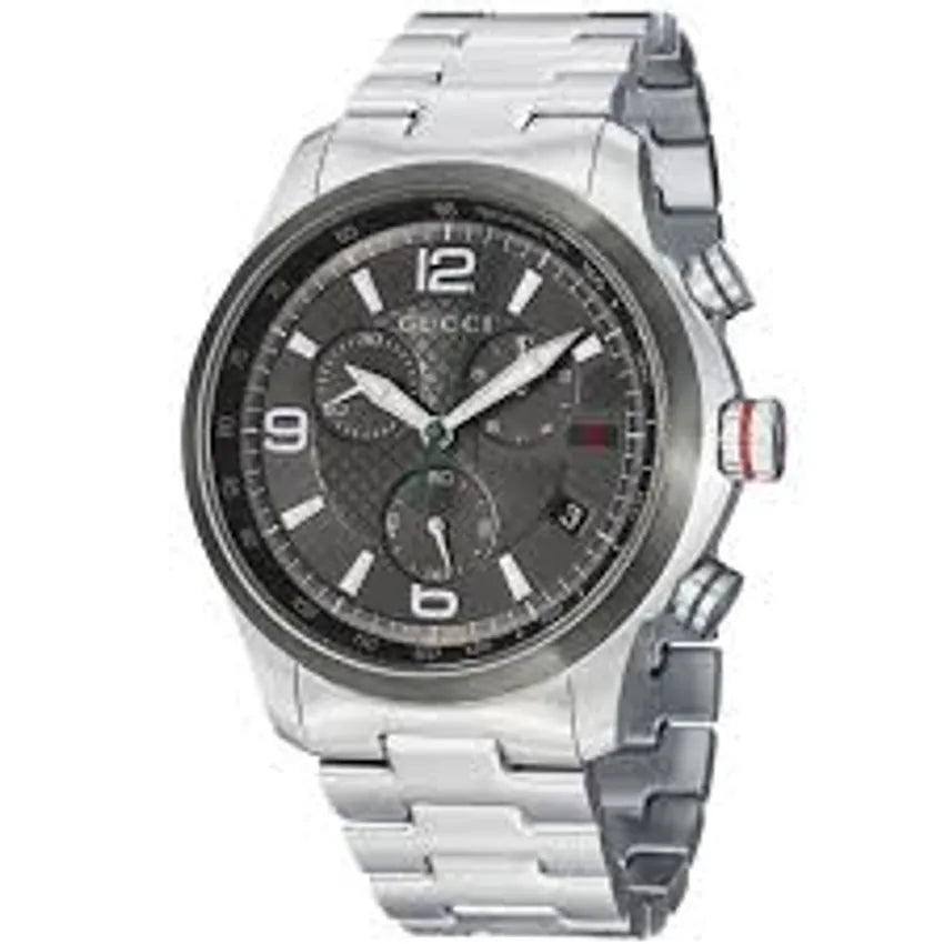 Gucci G Timeless Chronograph Grey Dial Silver Steel Strap Watch For Men - YA126238 Buy Now By Gucci