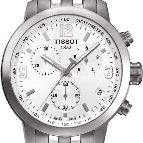 Tissot PRC 200 Chronograph White Dial Silver Steel Strap Watch For Men - T055.417.11.017.00 Buy Now By Tissot
