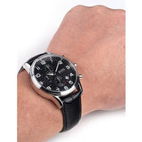 Hugo Boss Aeroliner Chronograph Black Dial Black Leather Strap Watch For Men - 1512448 Buy Now By Hugo Boss