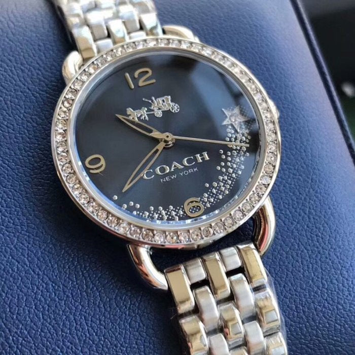 Coach Glitz Blue Dial Silver Steel Strap Watch for Women - 14502693 Buy Now By Coach