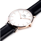 Daniel Wellington Classic Sheffield White Dial Black Leather Strap Watch for Women - DW00100036 Buy Now By Daniel Wellington