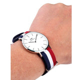 Daniel Wellington Classic Cambridge White Dial Two Tone Nylon Strap Watch For Men - DW00100017 Buy Now By Daniel Wellington