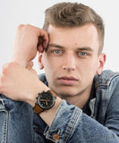 Fossil Goodwin Luggage Chronograph Black Dial Brown Leather Strap Watch for Men - FS5501 Buy Now By Fossil