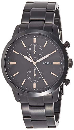 Fossil Townsman Chronograph Black Dial Black Steel Strap Watch for Men - FS5379 Buy Now By Fossil