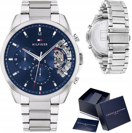 Tommy Hilfiger Baker Quartz Blue Dial Silver Steel Strap Watch For Men - 1710448 Buy Now By Tommy Hilfiger
