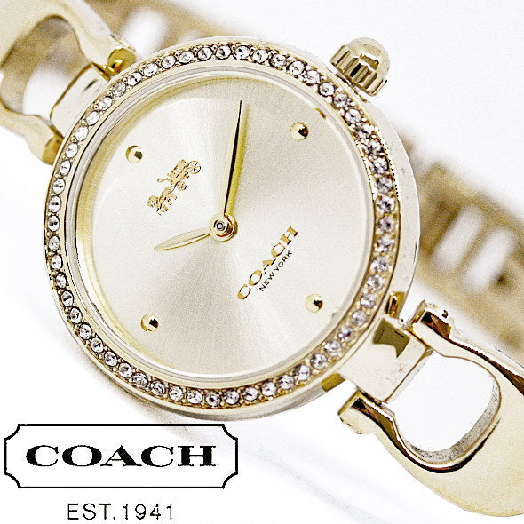 Coach Park Diamonds Gold Dial Gold Steel Strap Watch for Women - 14503171 Buy Now By Coach