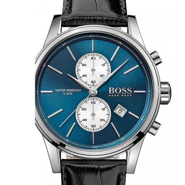Hugo Boss Jet Blue Dial Black Leather Strap Watch for Men - 1513283 Buy Now By Hugo Boss