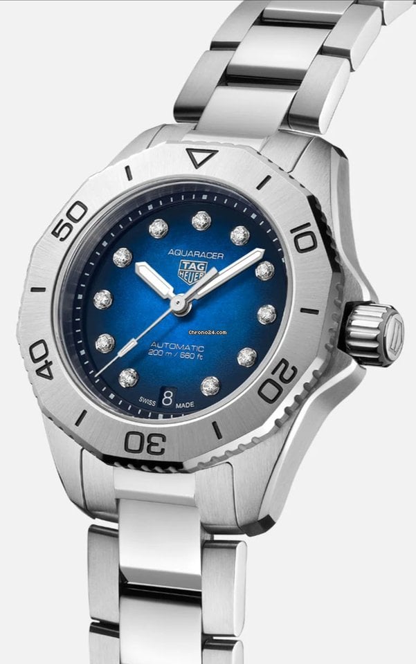 Tag Heuer Aquaracer Professional 200 Automatic Diamond Blue Dial Silver Steel Strap Watch for Women - WBP2411.BA0622 Buy Now By Tag Heuer