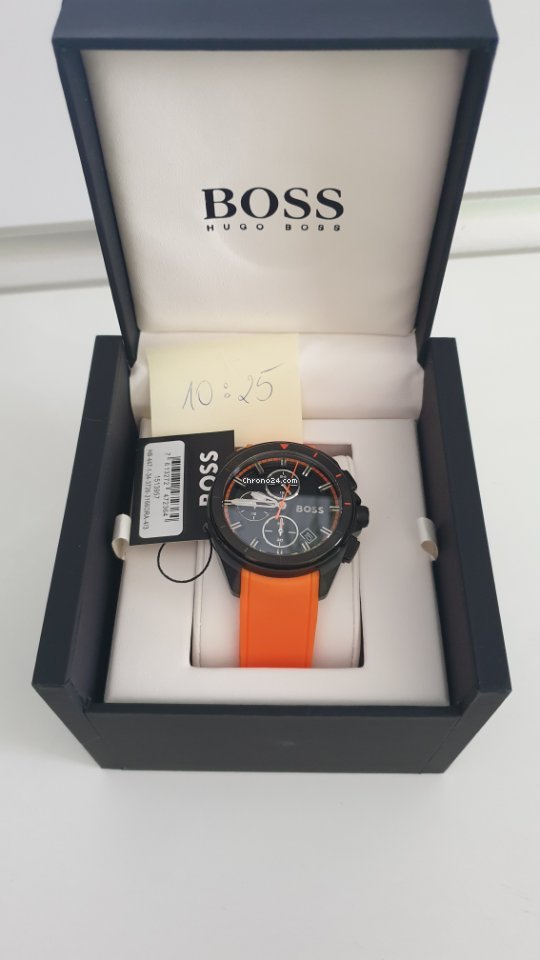 Hugo Boss Volane Black Dial Orange Silicone Strap Watch for Men - 1513957 Buy Now By Hugo Boss
