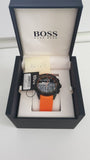 Hugo Boss Volane Black Dial Orange Silicone Strap Watch for Men - 1513957 Buy Now By Hugo Boss