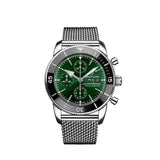 Breitling Superocean Heritage Chronograph 44 Green Dial Silver Mesh Bracelet Watch for Men - A13313121L1A1 Buy Now By Breitling