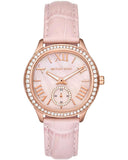 Michael Kors Sage Three-Hand Mother of Pearl Pink Dial Pink Leather Strap Watch for Women - MK4820 Buy Now By Michael Kors