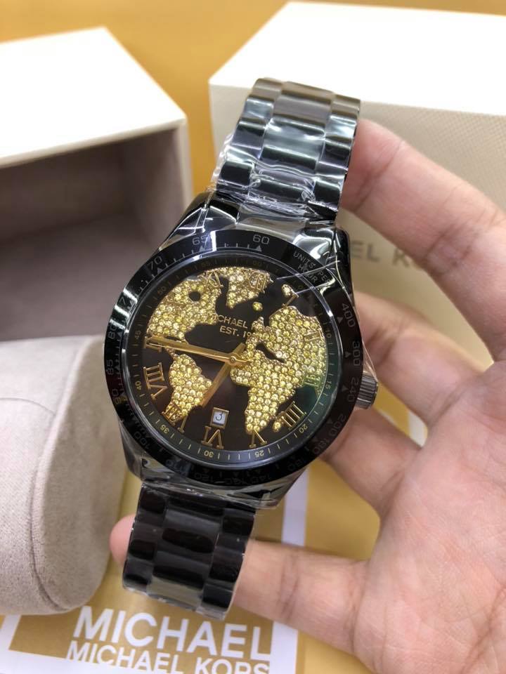 Michael Kors Layton Pave Black Dial Black Steel Strap Watch for Women - MK6091 Buy Now By Michael Kors