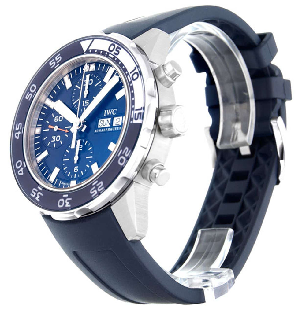 IWC Aquatimer Chronograph Blue Dial Blue Rubber Strap Watch for Men - IW376711 Buy Now By IWC