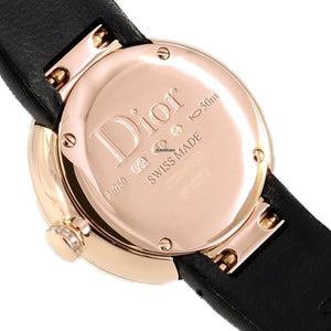 Dior La D De Diamonds Black Dial Black Leather Strap Watch for Women - CD047170A005 0000 Buy Now By Dior