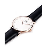 Daniel Wellington Classic Sheffield White Dial Black Leather Strap Watch For Women - DW00100076 Buy Now By Daniel Wellington