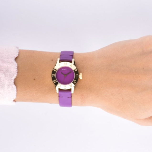 Marc Jacobs Purple Dial Purple Leather Strap Watch for Women - MBM1209 Buy Now By Marc Jacobs