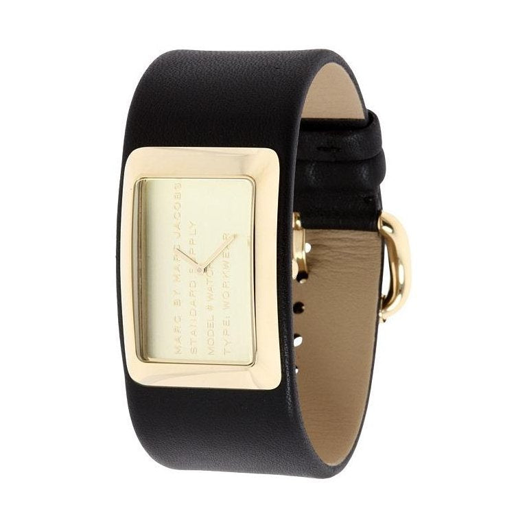 Marc Jacobs Champagne Dial Black Leather Strap Watch for Women - MBM2047 Buy Now By Marc Jacobs
