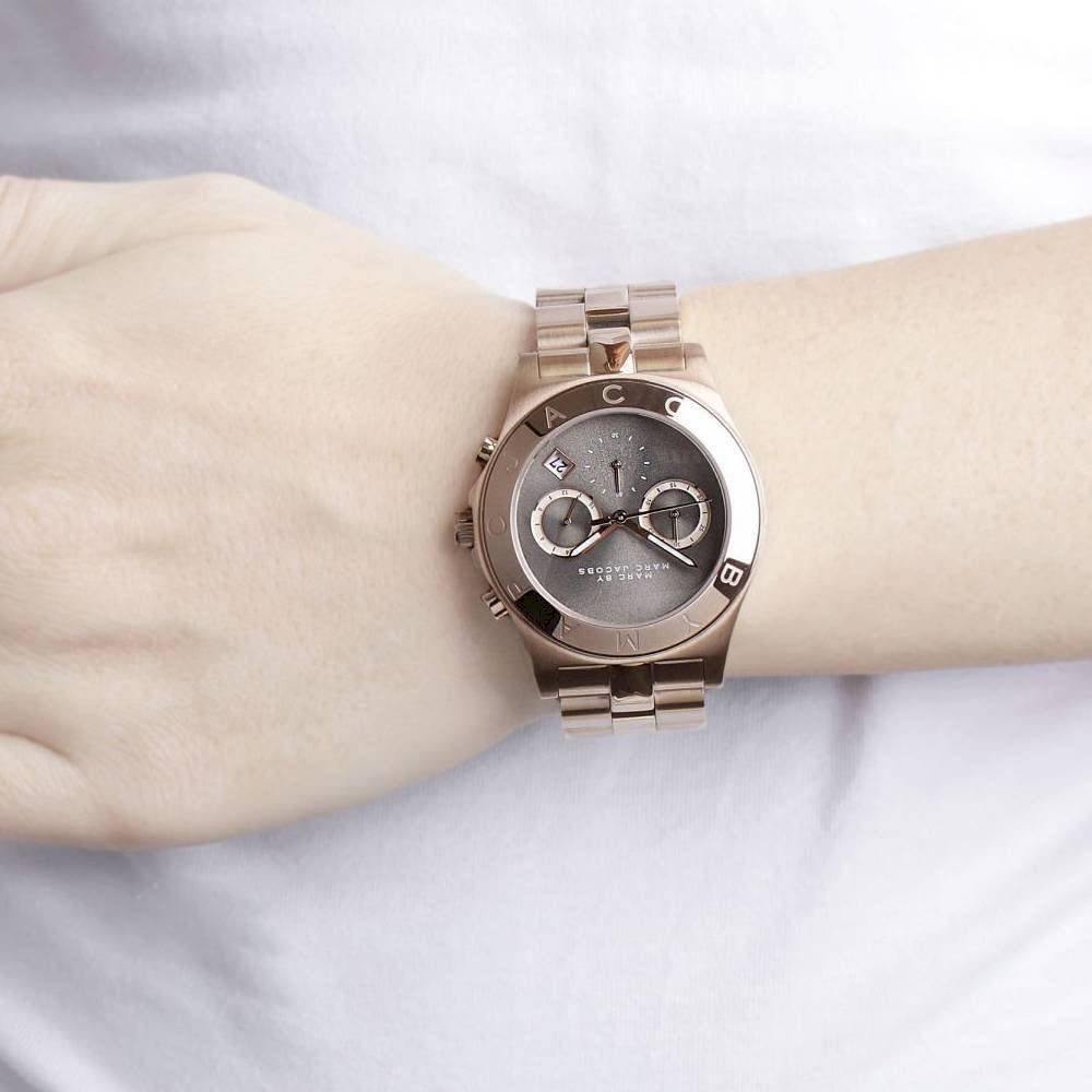 Marc Jacobs Blade Chronograph Brown Dial Rose Gold Steel Strap Watch for Women - MBM3308 Buy Now By Marc Jacobs