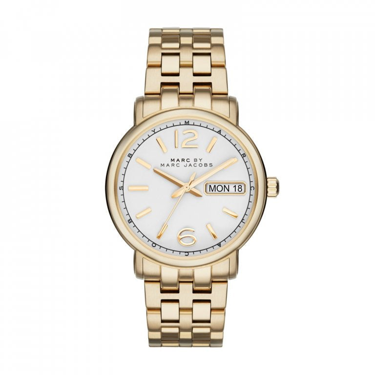 Marc Jacobs Fergus White Dial Gold Steel Strap Watch for Women - MBM8647 Buy Now By Marc Jacobs