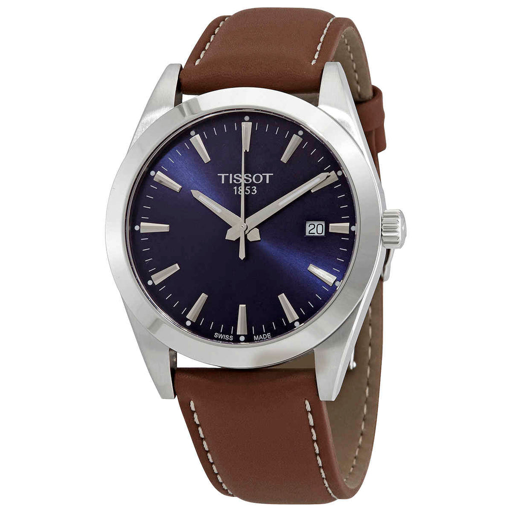 Tissot Gentleman Blue Dial Brown Leather Strap Watch For Men - T127.410.16.041.00 Buy Now By Tissot