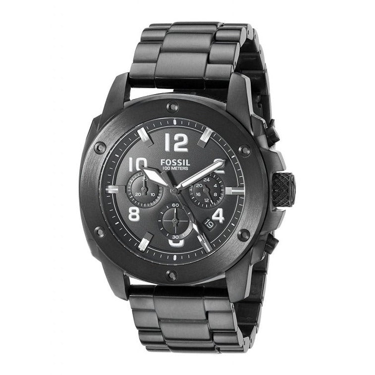 Fossil Machine Chronograph Black Dial Black Steel Strap Watch for Men - FS4927 Buy Now By Fossil