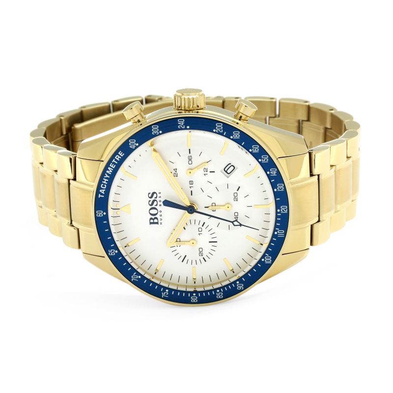 Hugo Boss Trophy White Dial Gold Steel Strap Watch for Men - 1513631 Buy Now By Hugo Boss