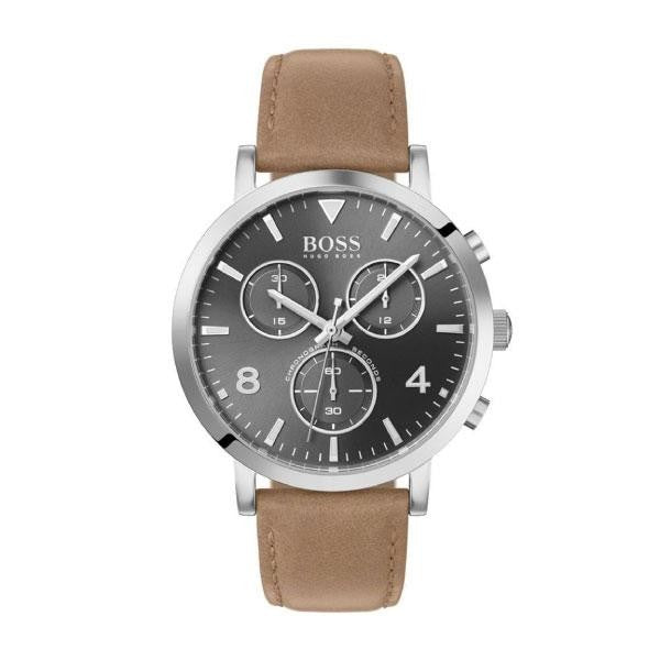 Hugo Boss Spirit Grey Dial Brown Leather Strap Watch for Men - 1513691 Buy Now By Hugo Boss