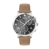 Hugo Boss Spirit Grey Dial Brown Leather Strap Watch for Men - 1513691 Buy Now By Hugo Boss