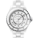 Chanel J12 Diamonds Mother of Pearl White Dial White Steel Strap Watch for Women - J12 H5704 Buy Now By Chanel