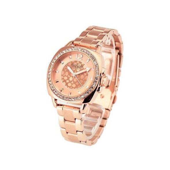 Coach Mini Boyfriend Rose Gold Dial Rose Gold Steel Strap Watch for Women - 14501701 Buy Now By Coach