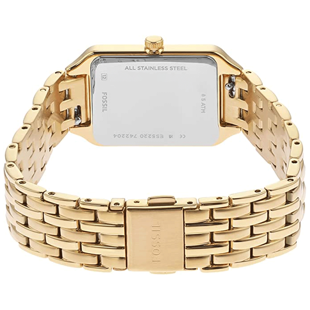 Fossil Raquel Three Hand Date White Dial Gold Steel Strap Watch For Women - ES5220 Buy Now By Fossil