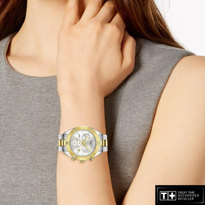 Tissot PR 100 Sport Chic Chronograph Silver Dial Two Tone Steel Strap Watch For Women - T101.917.22.031.00 Buy Now By Tissot